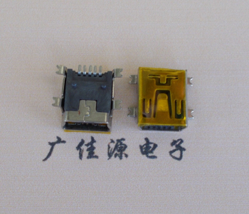 黄江镇MINI USB 5P 接口 母座 全贴带麦拉 高9.6带0.9柱子