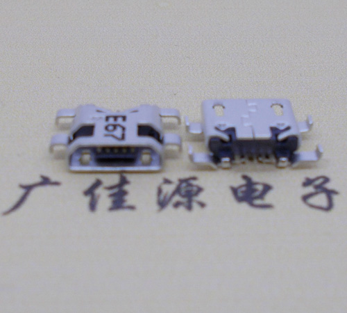 黄江镇Micro usb 反向沉板1.2mm接口四脚插直边无导位