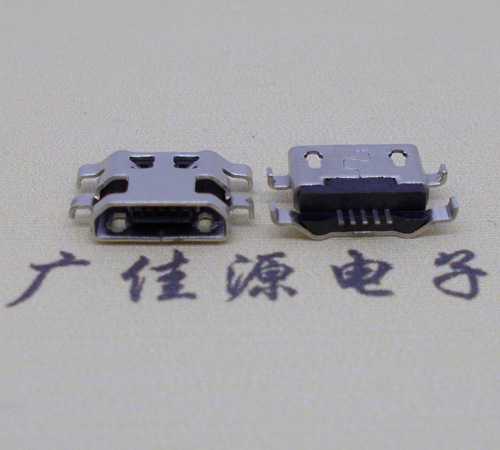 黄江镇micro usb5p连接器 反向沉板1.6mm四脚插平口