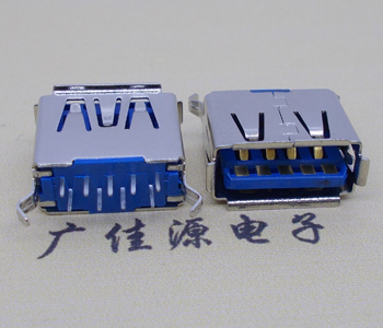 黄江镇USB3.0连接器接口.弯脚180度插座11.5直插卷边