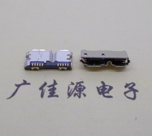黄江镇micro usb 3.0母座双接口10pin卷边两个固定脚 