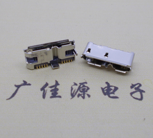 黄江镇 双接口micro usb3.0母座有卷边10pin三个固定脚插板