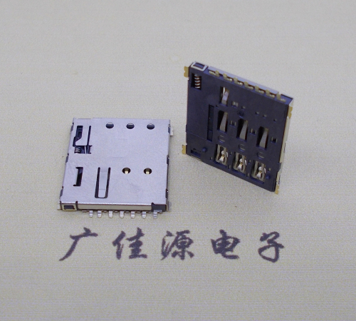 黄江镇NANO SIM 自弹式卡座 1.37H 带CD测试7Pin 手机卡座连接器